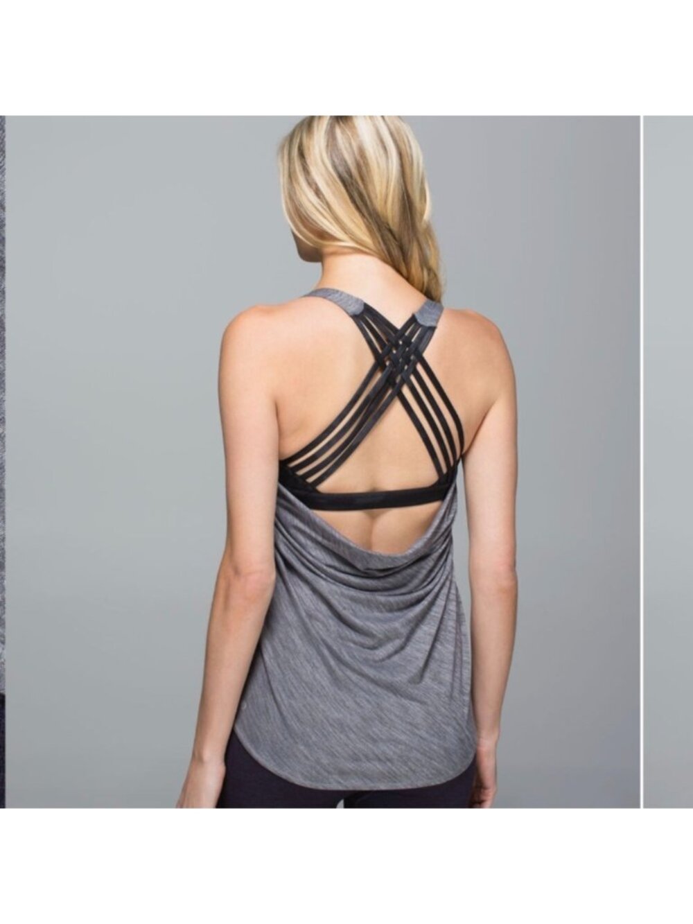 Lululemon Wild Tank Heathered Slate / Dream Rose Deep Coal Black